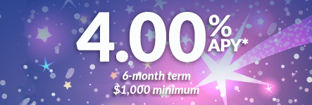 4.00% APY. 6-month term. $1,000 minimum